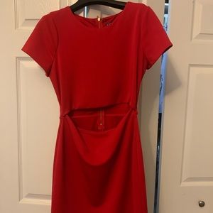 Red mini cut out dress